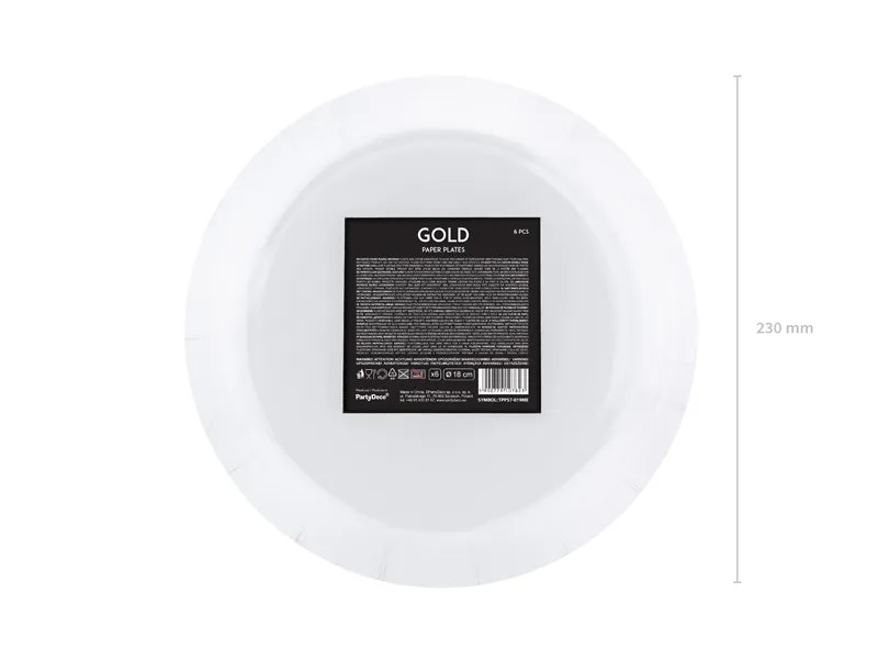 Papperstallrikar Guld Metallic 23cm