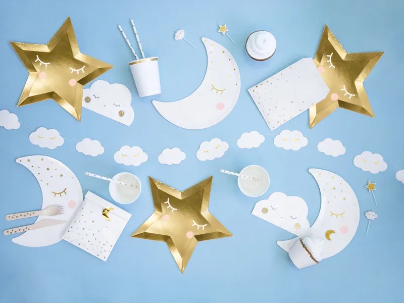 Papperstallrikar Star Guld Metallic