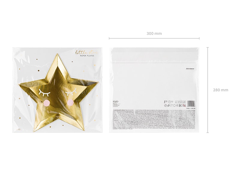 Papperstallrikar Star Guld Metallic
