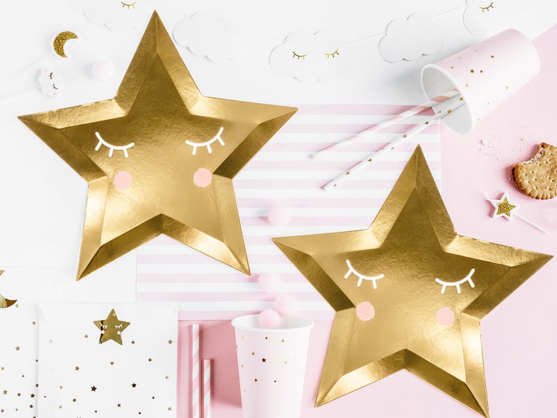Papperstallrikar Star Guld Metallic