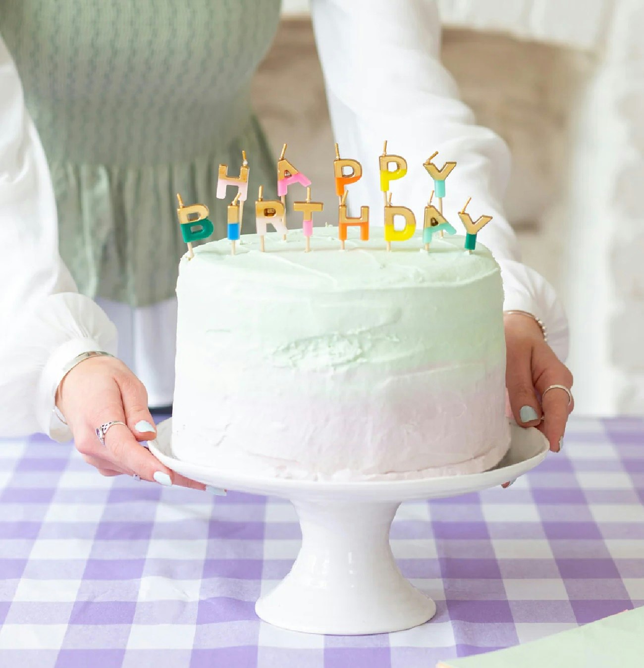 Tårtljus Happy Birthday Guldglitter
