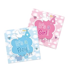 Pappersservetter Babyshower Boy / Girl