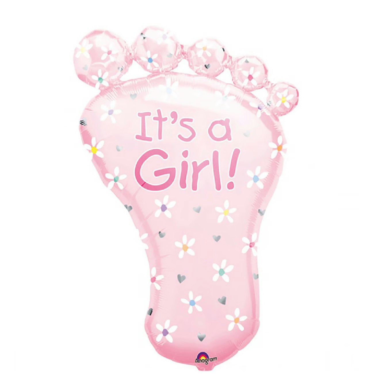 Folieballong Babyfot Rosa It´s a Girl 82cm