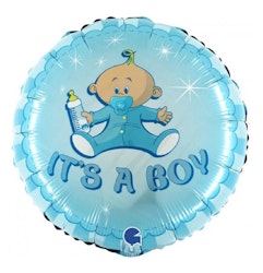 Folieballong Baby Blå It´s a Boy 46cm