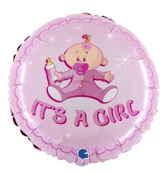 Folieballong Baby Rosa It´s a Girl 46cm