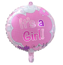 Folieballong Rund Rosa It´s a Girl 43cm