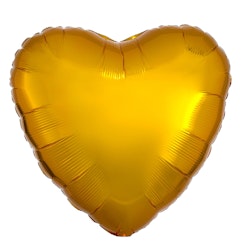 Folieballong Hjärtan Metallic Guld 43cm