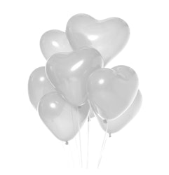 Latexballonger Hjärtformade Vit 6-pack