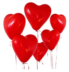 Latexballonger Hjärtformade Röd 6-pack