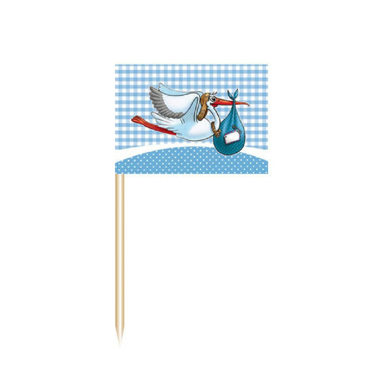 Tårtdekoration Cocktail Flagga Baby Boy 50-pack