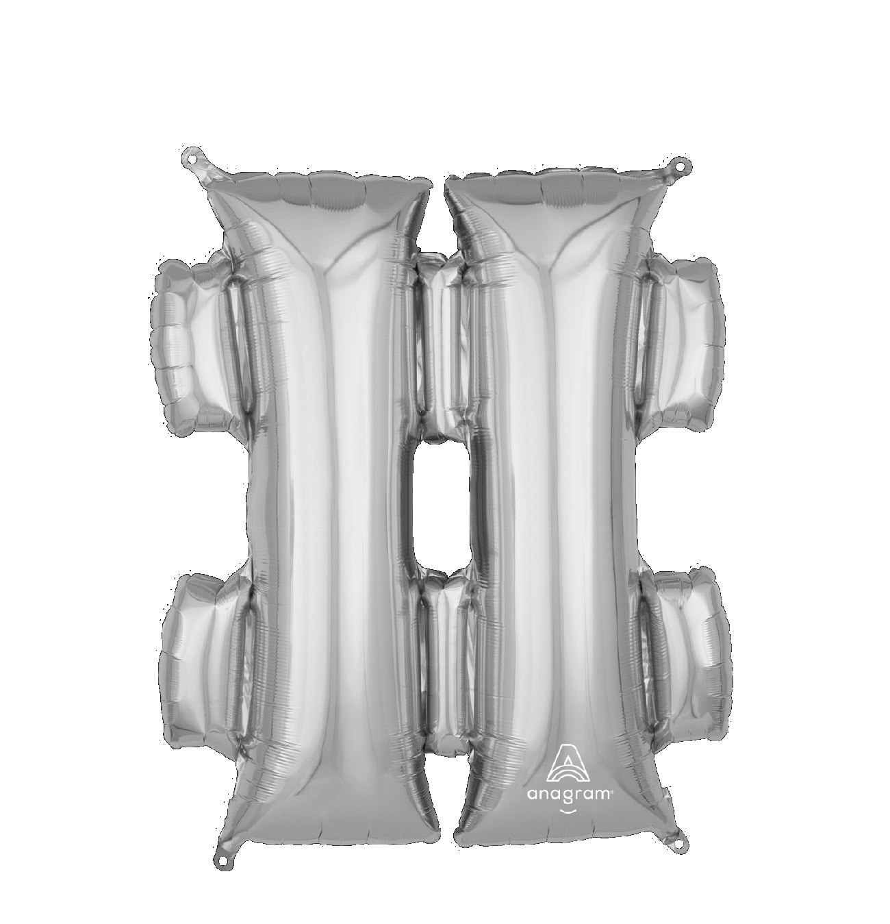 Teckenballong Folie # Hashtag Silver 83cm