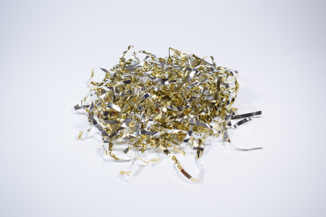 Konfetti Strimlad Folie Metallic Guld och Silver