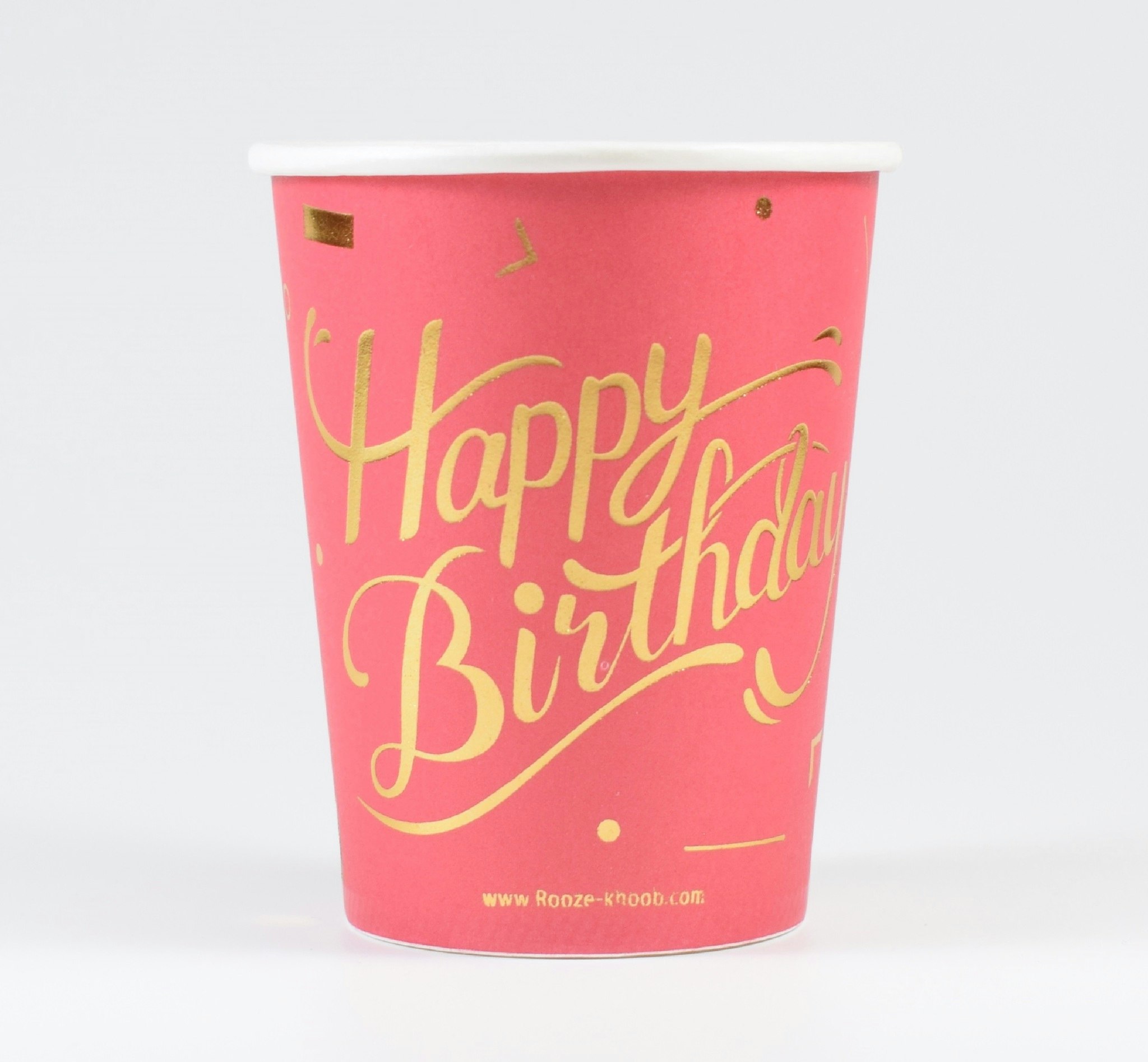 Pappersmuggar Happy Birthday Röd 10-pack