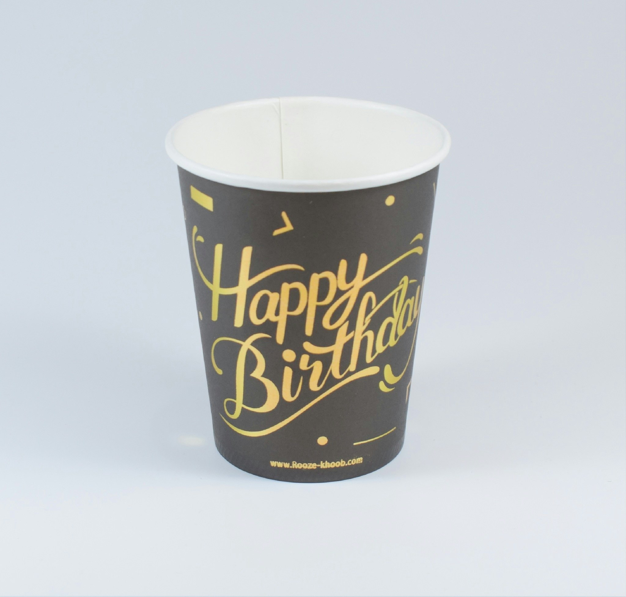 Pappersmuggar Happy Birthday Svart 10-pack