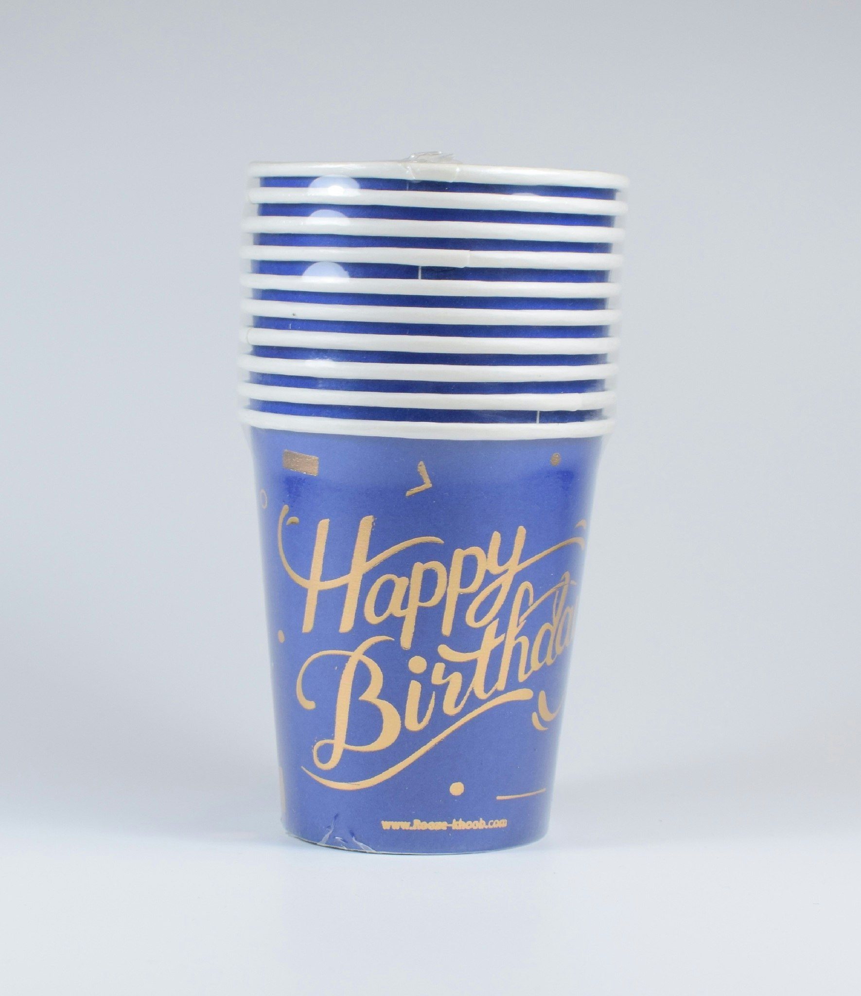 Pappersmuggar Happy Birthday Blå 10-pack