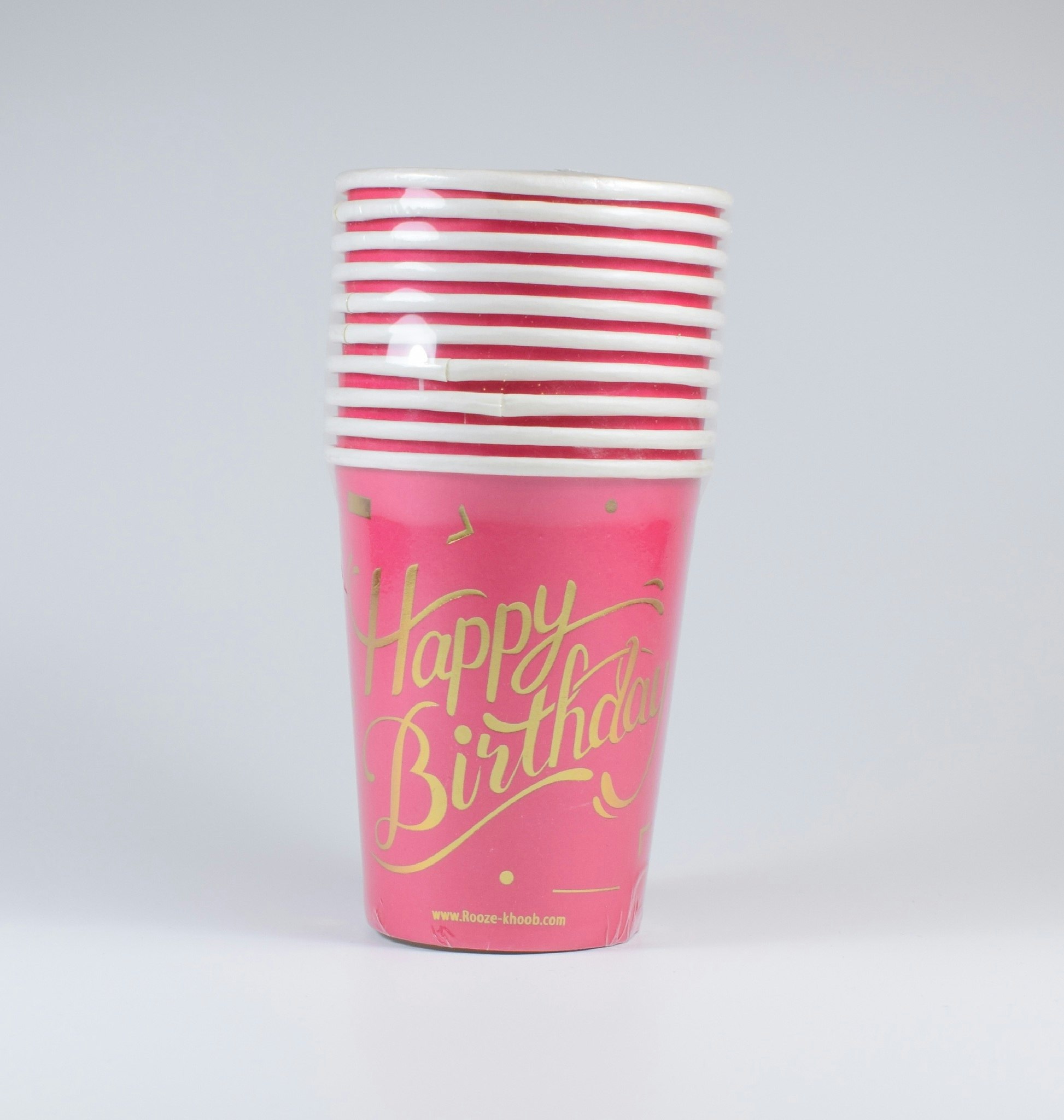 Pappersmuggar Happy Birthday Rosa 10-pack