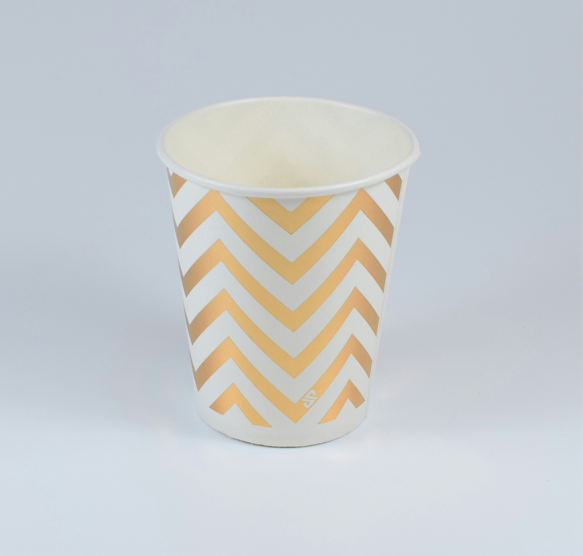 Pappersmuggar och Tallrikset Vit och Guld Metallic 20-pack