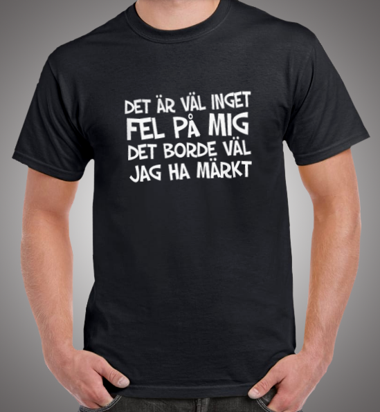 Det är väl inget fel på mig det borde väl jag ha märkt