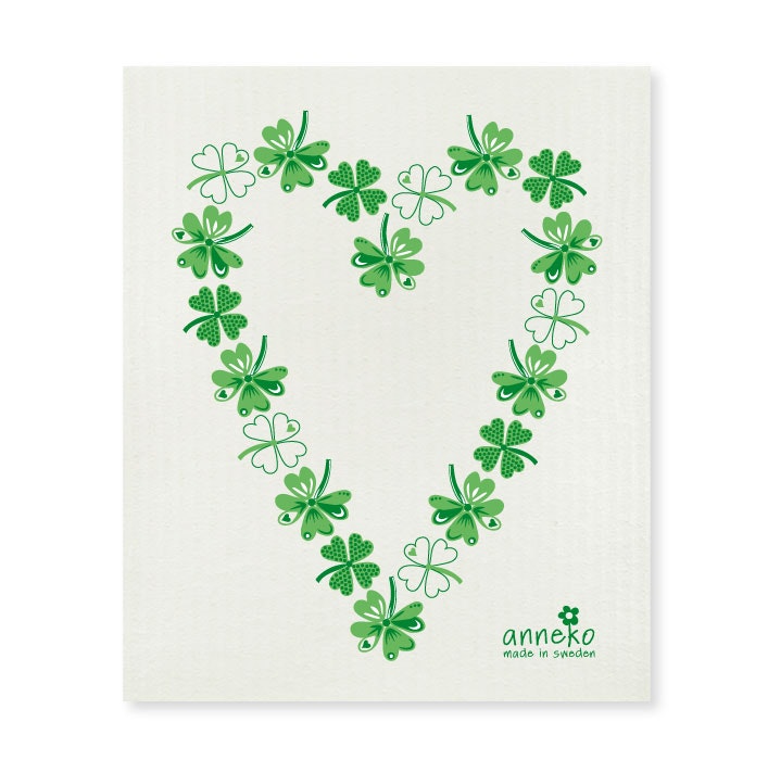 Dishcloth - Four-leaf clover heart