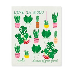Dishcloth - Life is good, potted plants