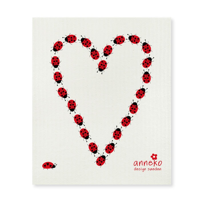 Dishcloth - Ladybug heart