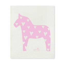 Dishcloth - Dala horse pink