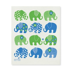 Dishcloth - Elephant blue/green