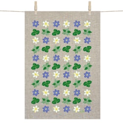 Tea towel - White and blue hepatica