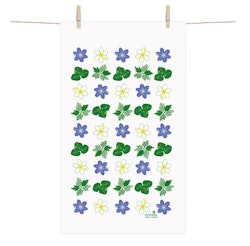 Terry towel - White and blue hepatica