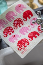 Dishcloth - Pink elephant