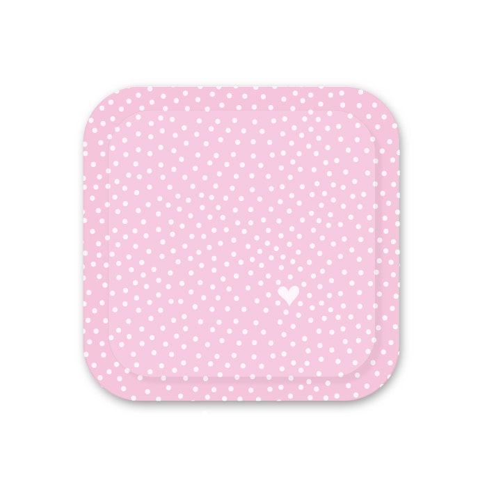 Bricka 20x20 cm - Rosa prickar