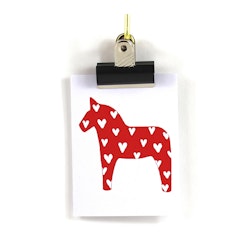 Små kort utan kuvert - Röd dalahäst