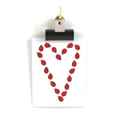 Små kort utan kuvert - Nyckelpiga hjärta