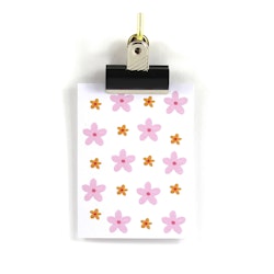 Små kort utan kuvert - Rosa blommor