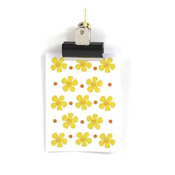 Små kort utan kuvert - Gula blommor