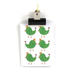 Små kort utan kuvert - Gröna fåglar