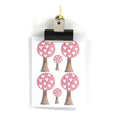 Små kort utan kuvert - Rosa träd