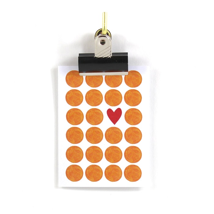 Små kort utan kuvert - Orange prick