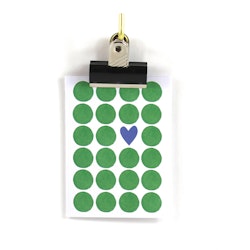 Små kort utan kuvert - Grön prick