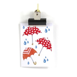 Små kort utan kuvert - Paraplyer