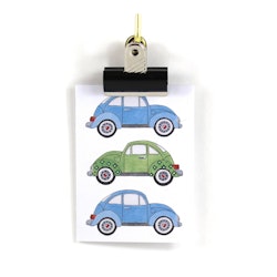 Små kort utan kuvert - VW bubbla Blå