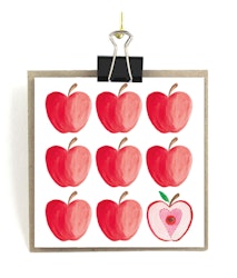 Stort kort med kuvert - Röda äpplen