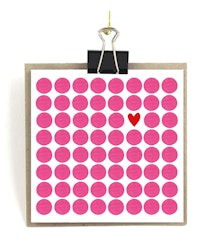 Stort kort med kuvert - Prick rosa
