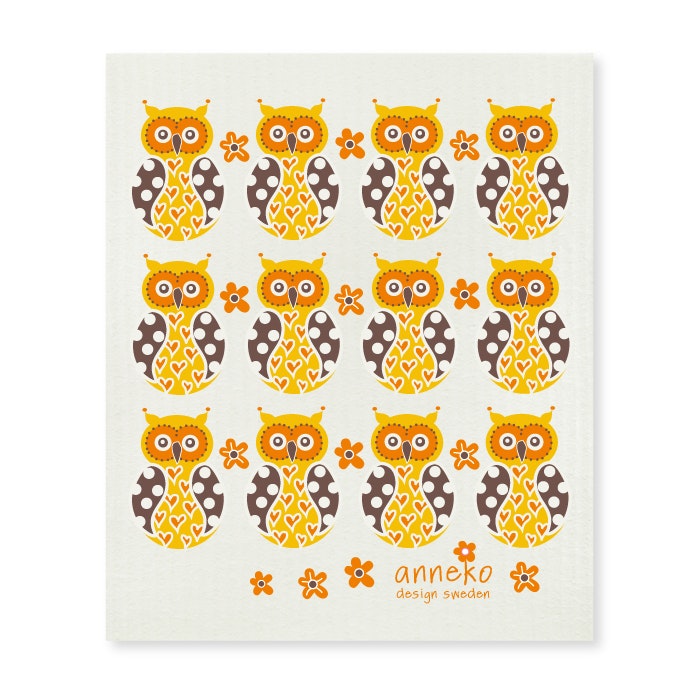 Dishcloth - Owl, blue