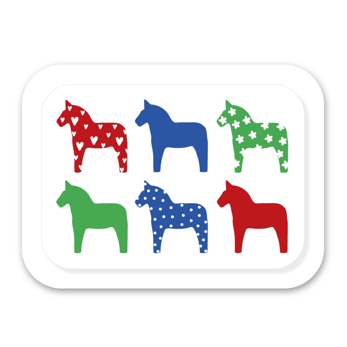 Tray - Dala horses