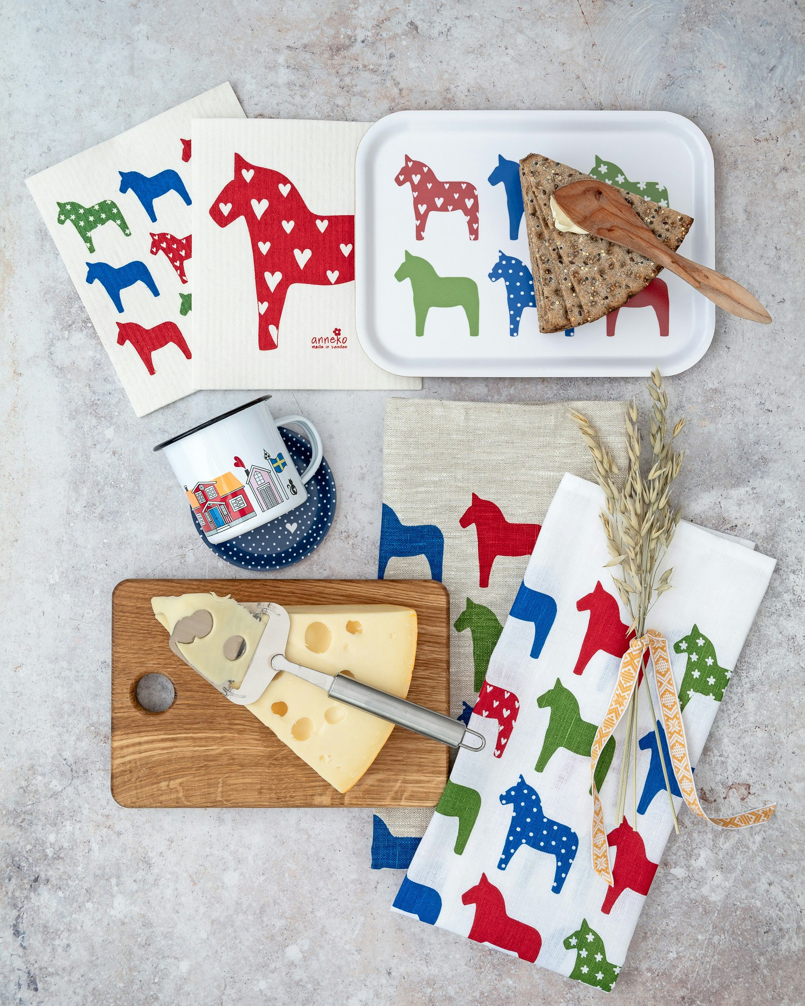 Tray - Dala horses