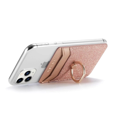 Card holder Mobile with Ring Self-adhesive Gold RFID Muxma