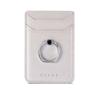 Card holder Mobile with Ring Self-adhesive White RFID Muxma