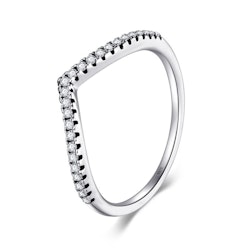 Ring 925 Sterling Silver Water Kubisk Zirkonia