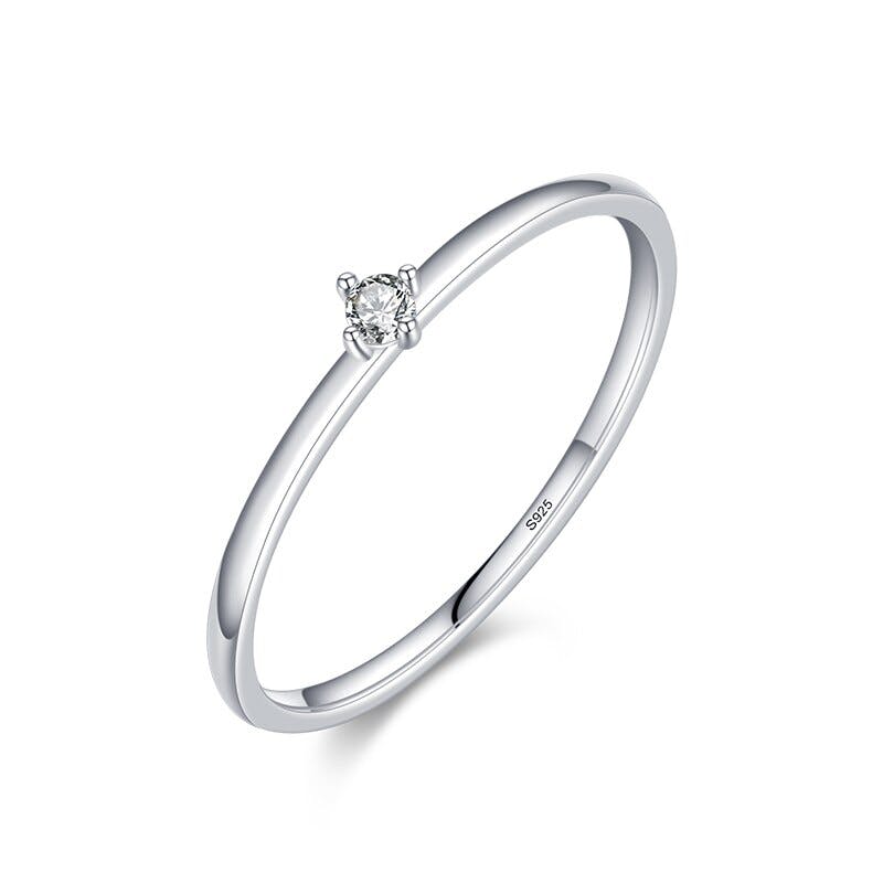Ring 925 Sterling Silver Round Moissanite
